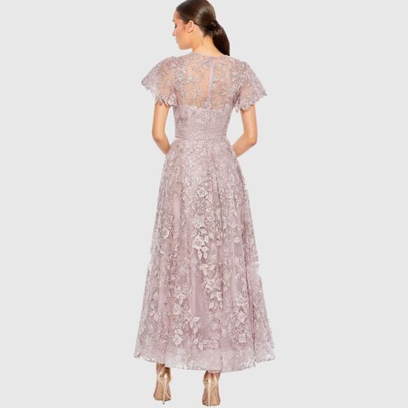 MAC DUGGAL  50665 Womens Embroidered High Neck Cap Sleeve A Line Gown - Picture 4 of 15